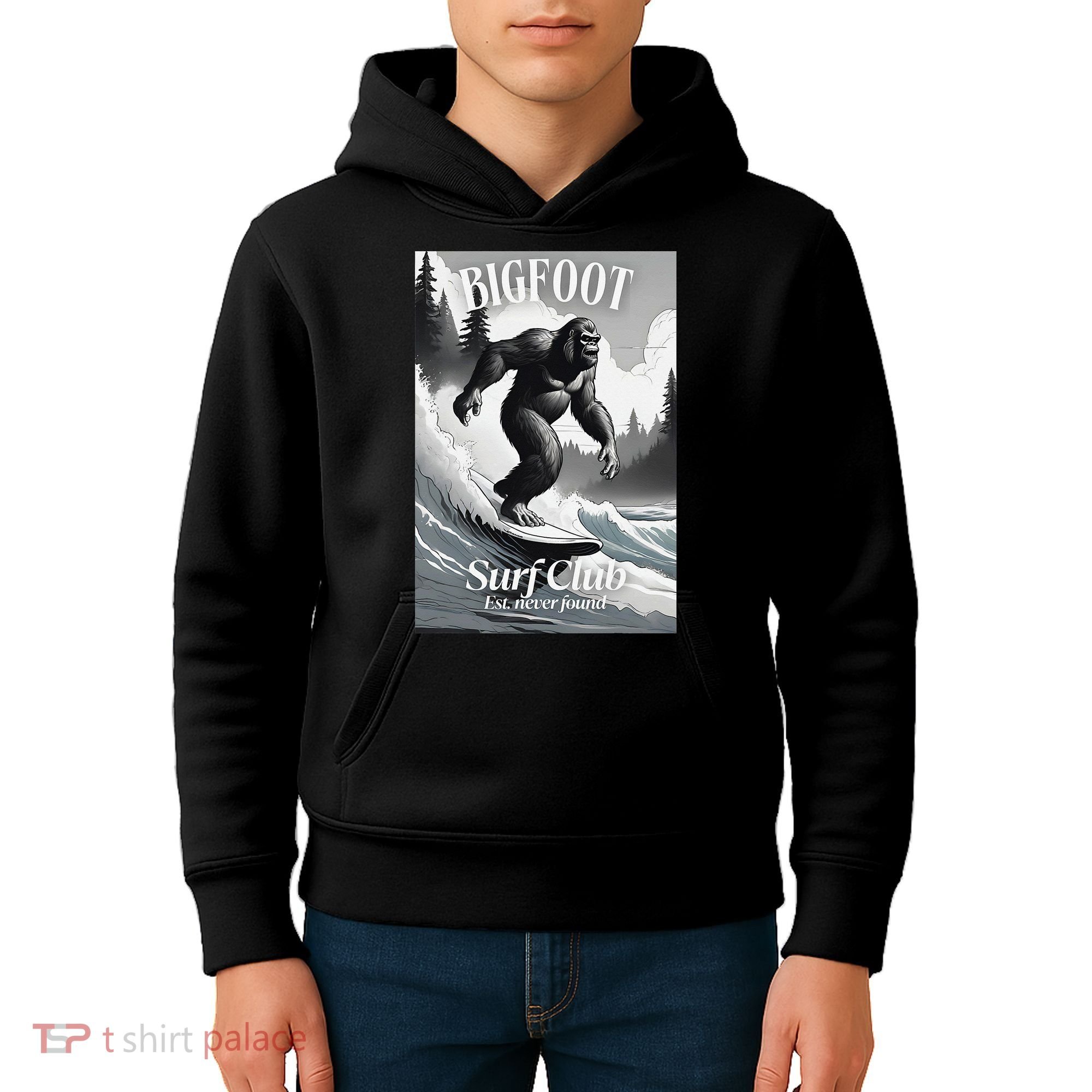 Bigfoot Surf Club Est Kids Hoodie