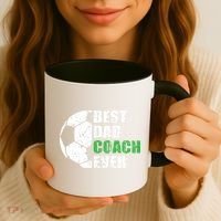 Best Soccer Dad Coach Ever Retro Father Soccer Coach Dad Coffee Mug thumb 3