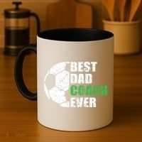 Best Soccer Dad Coach Ever Retro Father Soccer Coach Dad Coffee Mug thumb 4