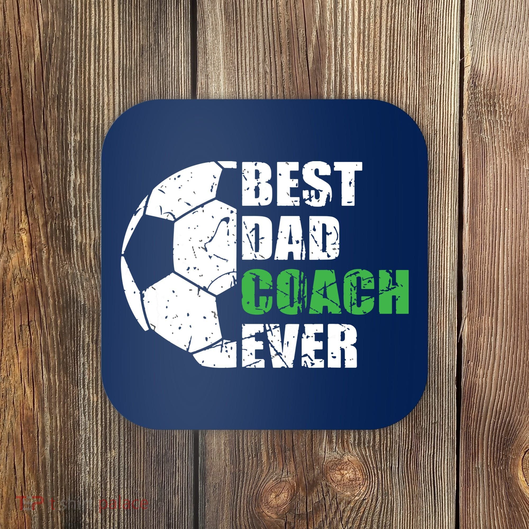 Best Soccer Dad Coach Ever Retro Father Soccer Coach Dad Coaster