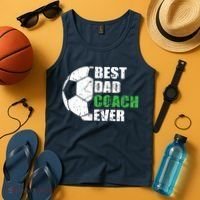 Best Soccer Dad Coach Ever Retro Father Soccer Coach Dad Tank Top thumb 4