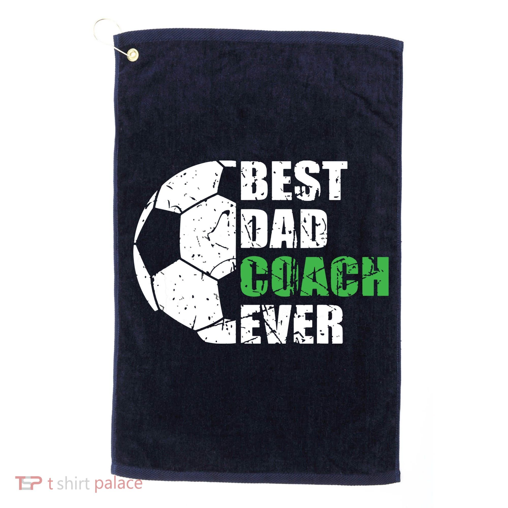 Best Soccer Dad Coach Ever Retro Father Soccer Coach Dad Golf Towel