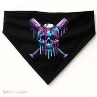 Baseball Skull Drip Baseball Drip Baseball Ice Cream Drip USA-Made Doggie Bandana thumb 0