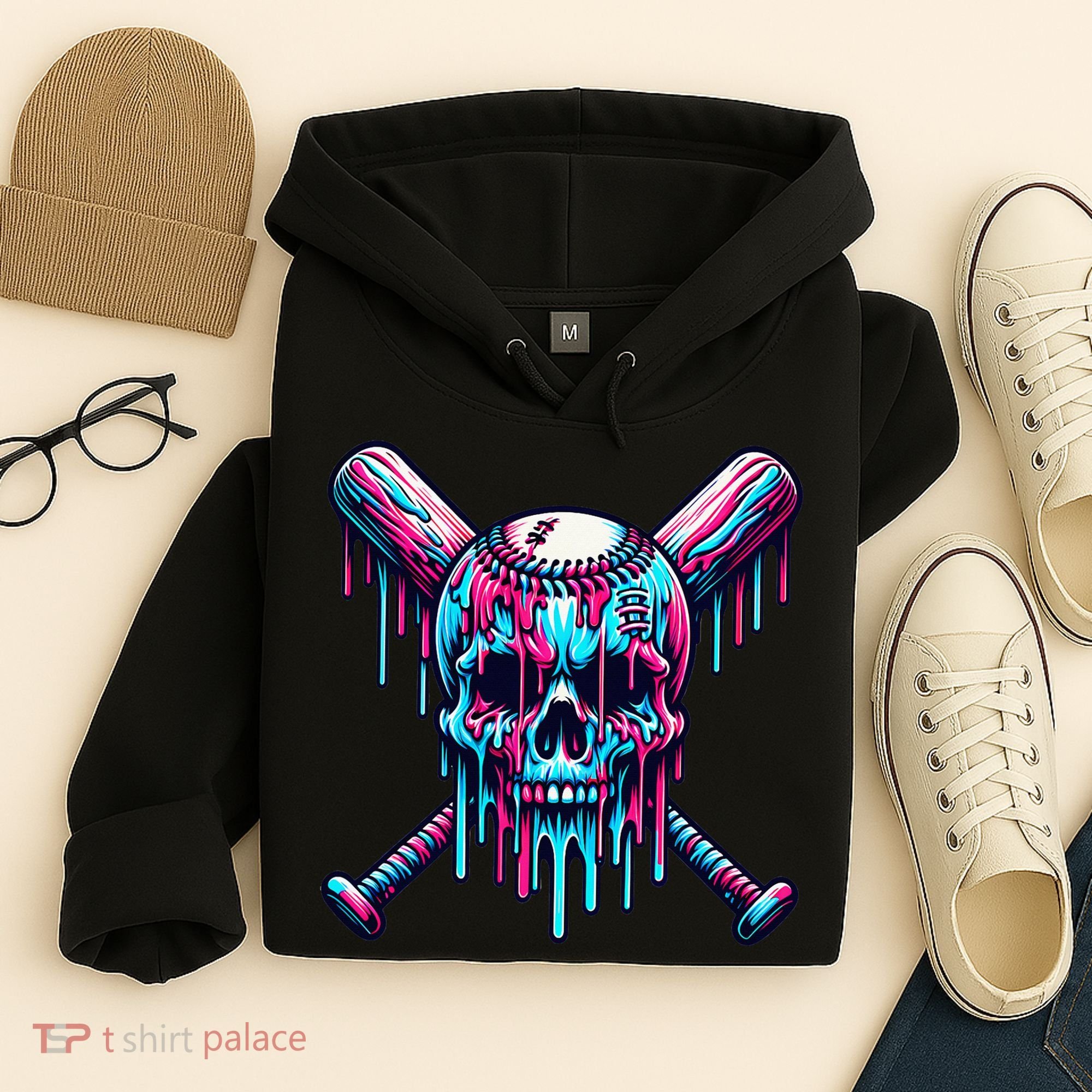 Baseball Skull Drip Baseball Drip Baseball Ice Cream Drip Hoodie