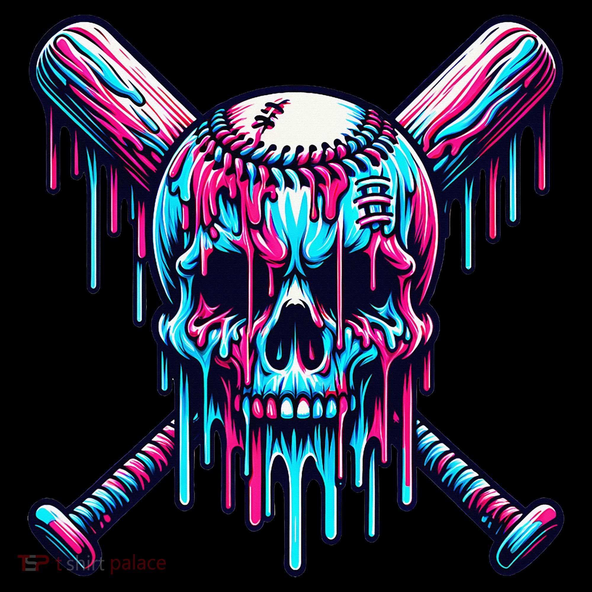 Baseball Skull Drip Baseball Drip Baseball Ice Cream Drip Apron