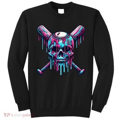 Baseball Skull Drip Baseball Drip Baseball Ice Cream Drip Sweatshirt