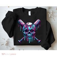 Baseball Skull Drip Baseball Drip Baseball Ice Cream Drip Sweatshirt thumb 2