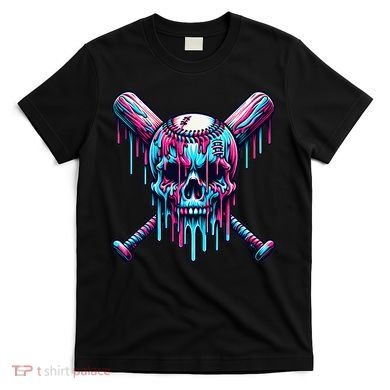 Baseball Skull Drip Baseball Drip Baseball Ice Cream Drip T-Shirt