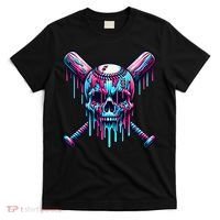 Baseball Skull Drip Baseball Drip Baseball Ice Cream Drip T-Shirt thumb 0