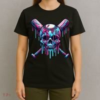 Baseball Skull Drip Baseball Drip Baseball Ice Cream Drip T-Shirt thumb 4