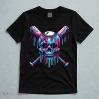 Baseball Skull Drip Baseball Drip Baseball Ice Cream Drip T-Shirt thumb 5