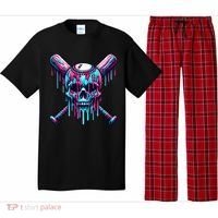 Baseball Skull Drip Baseball Drip Baseball Ice Cream Drip Pajama Set thumb 0