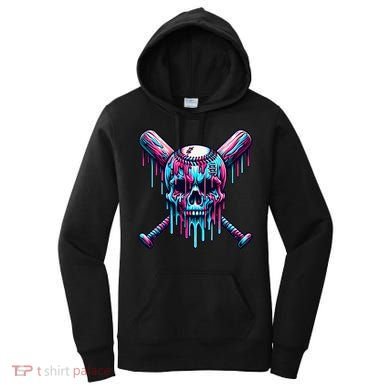 Baseball Skull Drip Baseball Drip Baseball Ice Cream Drip Women's Hoodie