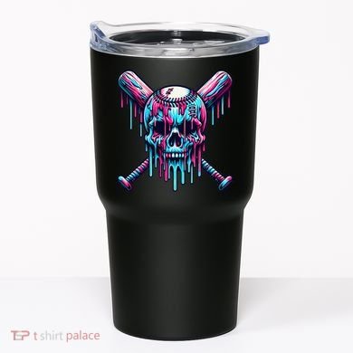 Baseball Skull Drip Baseball Drip Baseball Ice Cream Drip Tumbler
