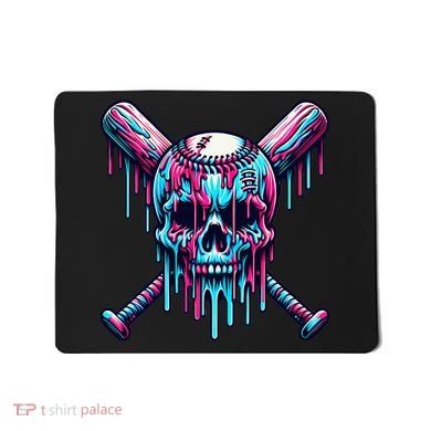 Baseball Skull Drip Baseball Drip Baseball Ice Cream Drip Mousepad