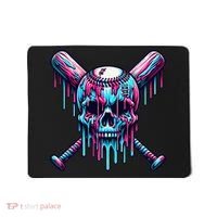 Baseball Skull Drip Baseball Drip Baseball Ice Cream Drip Mousepad thumb 0