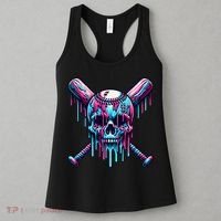 Baseball Skull Drip Baseball Drip Baseball Ice Cream Drip Women's Tank Top thumb 3