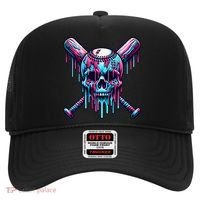 Baseball Skull Drip Baseball Drip Baseball Ice Cream Drip Hat thumb 0
