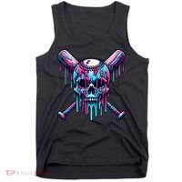 Baseball Skull Drip Baseball Drip Baseball Ice Cream Drip Tank Top thumb 0