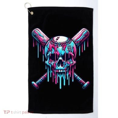 Baseball Skull Drip Baseball Drip Baseball Ice Cream Drip Golf Towel
