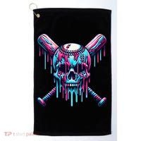 Baseball Skull Drip Baseball Drip Baseball Ice Cream Drip Golf Towel thumb 0