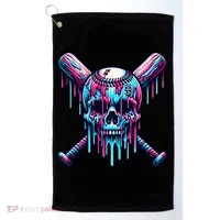 Baseball Skull Drip Baseball Drip Baseball Ice Cream Drip Golf Towel thumb 0