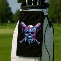 Baseball Skull Drip Baseball Drip Baseball Ice Cream Drip Golf Towel thumb 2