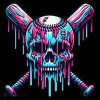 Baseball Skull Drip Baseball Drip Baseball Ice Cream Drip Women's Long Sleeve Shirt thumb 2