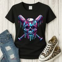 Baseball Skull Drip Baseball Drip Baseball Ice Cream Drip Women's T-Shirt thumb 3