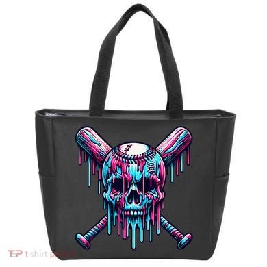 Baseball Skull Drip Baseball Drip Baseball Ice Cream Drip Tote Bag