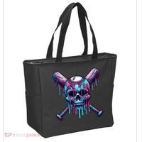 Baseball Skull Drip Baseball Drip Baseball Ice Cream Drip Tote Bag thumb 2