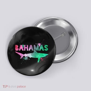 Bahamas Shark Diving Surfer Souvenir Gift Button