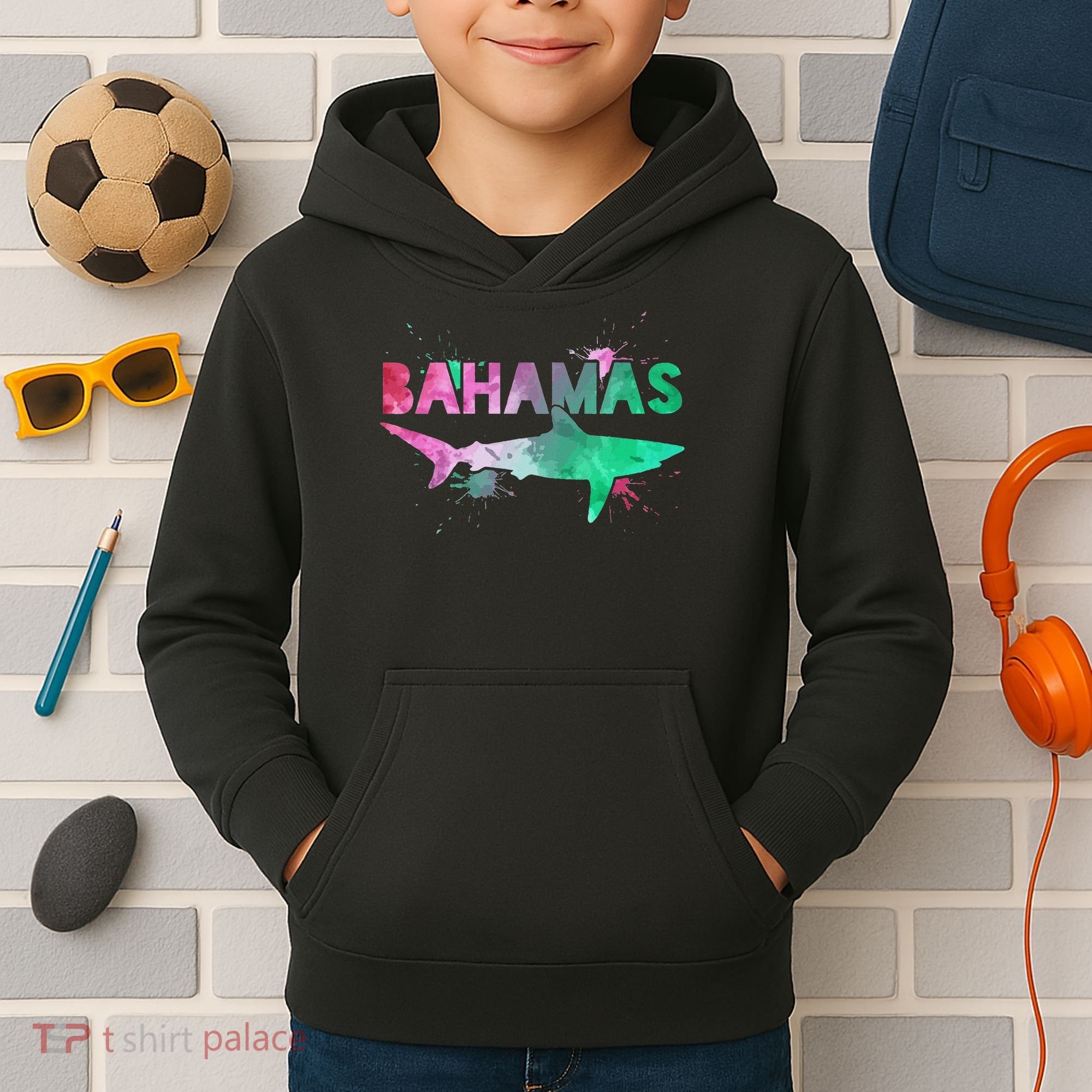 Bahamas Shark Diving Surfer Souvenir Gift Kids Hoodie