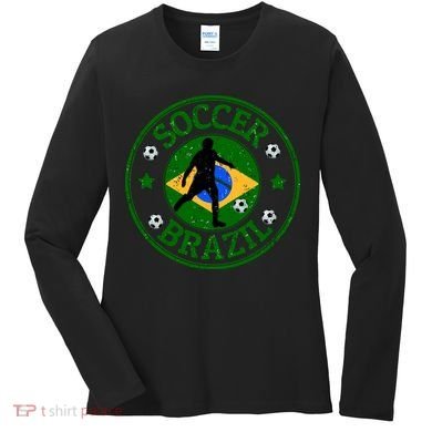 Brazil Soccer Design Women's Long Sleeve Shirt