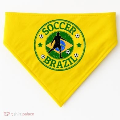 Brazil Soccer Design USA-Made Doggie Bandana