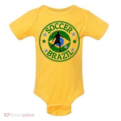 Brazil Soccer Design Baby Bodysuit