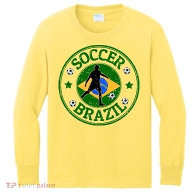 Brazil Soccer Design Kids Long Sleeve Shirt
