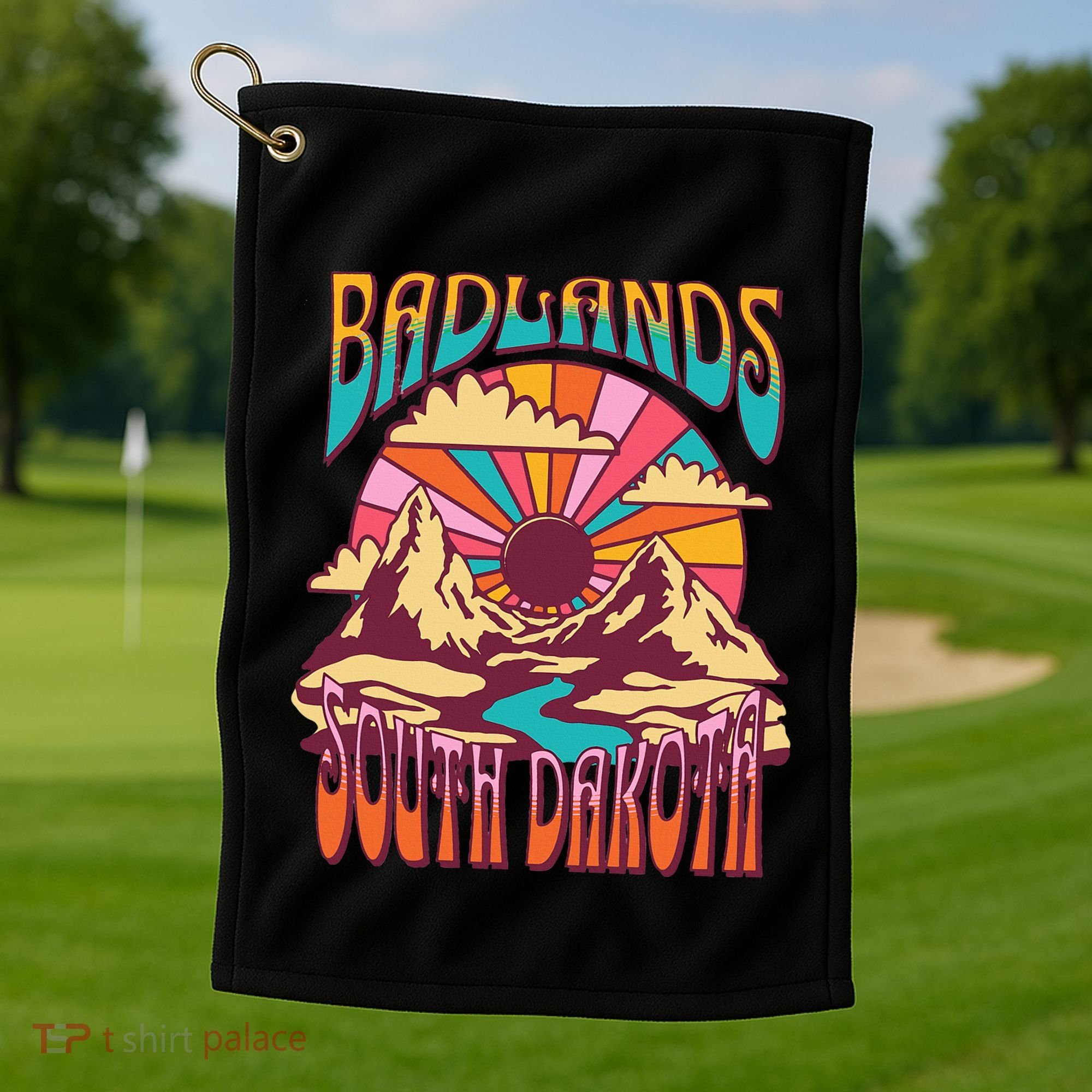 Badlands South Dakota Nature Hiking Mountains Outdoors Golf Towel