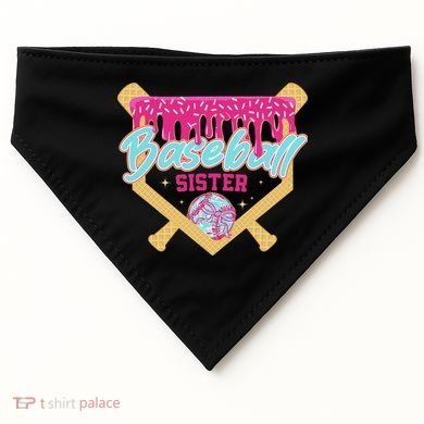 Baseball Sister Drip Ice Cream Baseball Game Day USA-Made Doggie Bandana