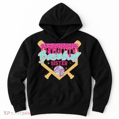 Baseball Sister Drip Ice Cream Baseball Game Day Hoodie