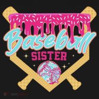 Baseball Sister Drip Ice Cream Baseball Game Day Coaster thumb 2