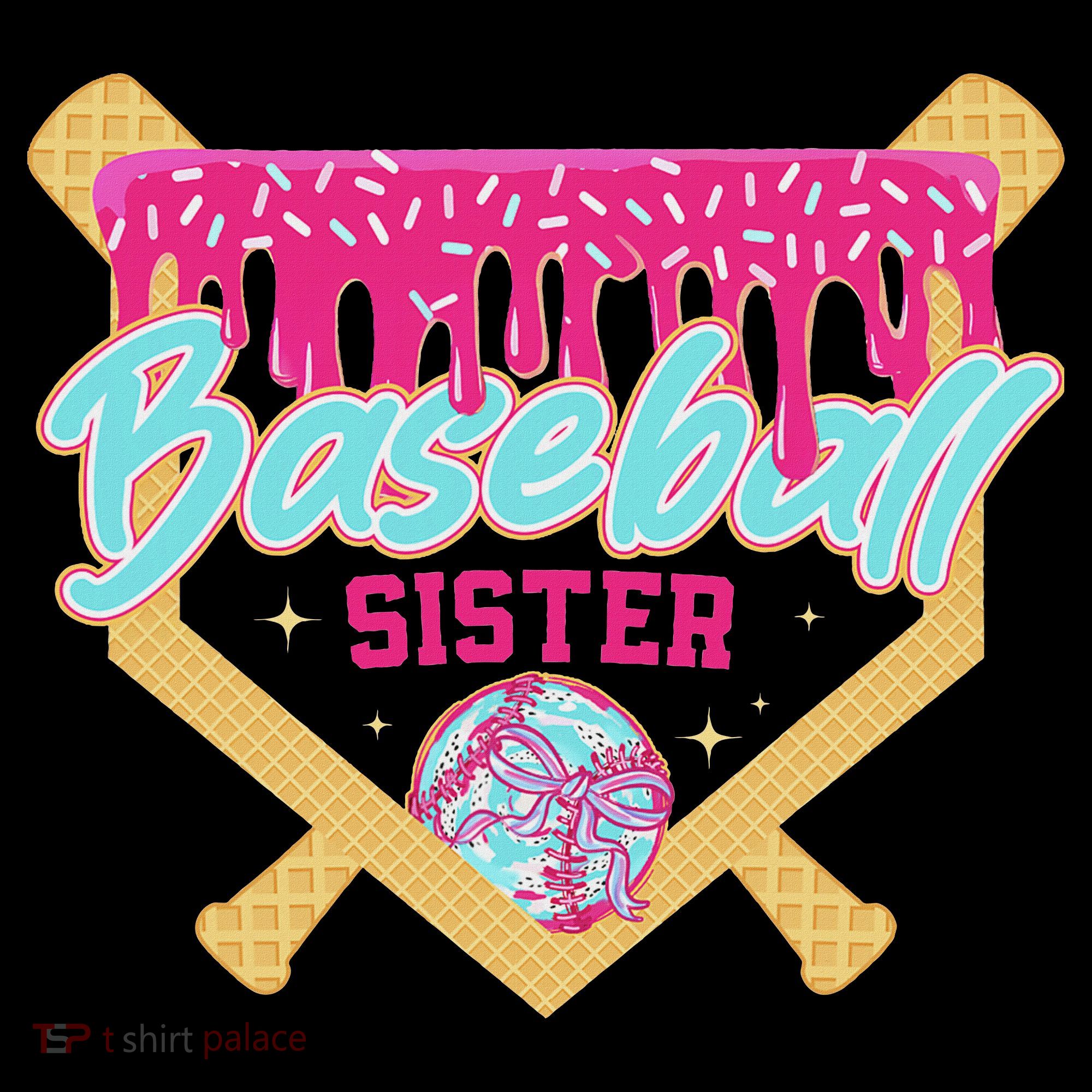 Baseball Sister Drip Ice Cream Baseball Game Day Women's Hoodie