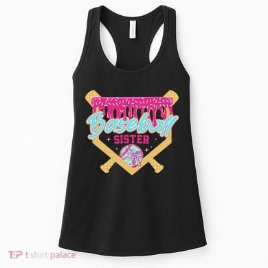 Baseball Sister Drip Ice Cream Baseball Game Day Women's Tank Top