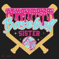 Baseball Sister Drip Ice Cream Baseball Game Day Hat thumb 2