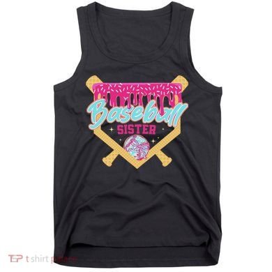 Baseball Sister Drip Ice Cream Baseball Game Day Tank Top