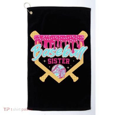 Baseball Sister Drip Ice Cream Baseball Game Day Golf Towel