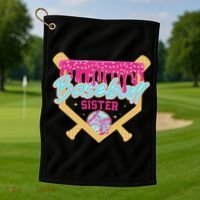 Baseball Sister Drip Ice Cream Baseball Game Day Golf Towel thumb 1
