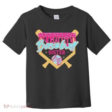 Baseball Sister Drip Ice Cream Baseball Game Day Toddler T-Shirt