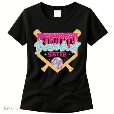 Baseball Sister Drip Ice Cream Baseball Game Day Women's T-Shirt