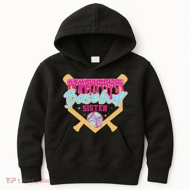 Baseball Sister Drip Ice Cream Baseball Game Day Kids Hoodie